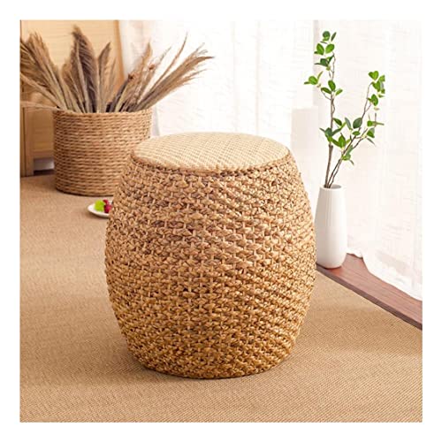 SilteD Home Collection Rattan Kleiner Hocker Ottoman Fußhocker Rund Wohnzimmerhocker Den Schlafzimmer Rattanstuhl modern (Größe: 32cm) von SilteD