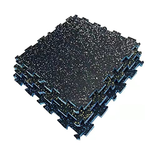 SilteD Ineinandergreifende Gummi-Bodenfliesen, 4 Stück, Puzzle-Übung, Workout-Matte, geräuschdämpfend, langlebig, für Geräte-Workouts (Farbe: Gelb, Größe: 20 mm) von SilteD