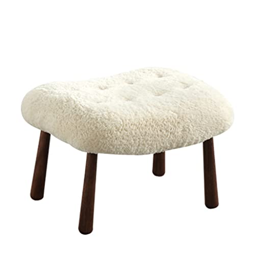 SilteD Nordic Massivholz Nussbaum Lammwolle Hocker Ottomane Sofa Stuhl Seitentür Schuhe Fußhocker Sitzbank von SilteD