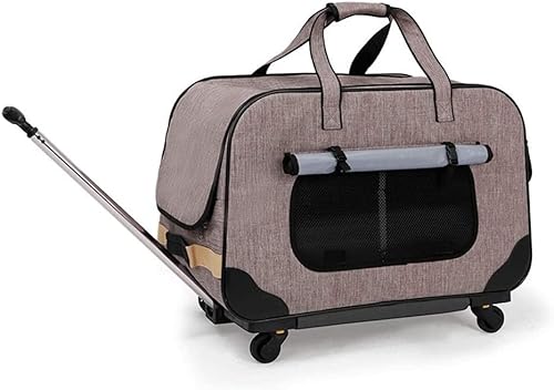 SilteD Rollende Haustier-Reisetasche, Haustier-Kinderwagen mit abnehmbaren Rädern, abnehmbare Spurstange, Haustier-Smart-Cart-Träger, schwere Last, gemütlich und atmungsaktiv, großer Platz (Farbe SilteD Rollende Haustier-Reisetasche, Haustier-Kinderwagen mit abnehmbaren Rädern, abnehmbare Spurstange, Haustier-Smart-Cart-Träger, schwere Last, gemütlich und atmungsaktiv, großer Platz (Farbe von SilteD