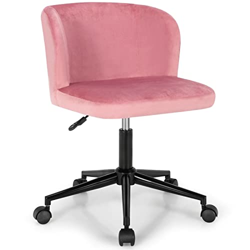 SilteD Samt Home Office Freizeit Schminkstuhl ohne Armlehnen verstellbar Drehgelenk (Farbe: Argento, Größe: Hellgrau) von SilteD