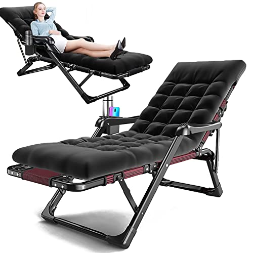 Zero Gravity Loungesessel, übergroßer Zero Gravity Stuhl, Liegestuhl mit Massagearmlehne und Fußkissen, Unterstützung, 159 kg, Outdoor, Terrasse, Rasen, Stuhl mit Getränkehalter und Kopfstütze von SilteD