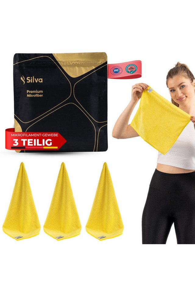 Silva EU Silva CleanMax Gelb Mikrofasertuch (Reinigungsset, 1er-Pack, 2er-Pack, 3er-Pack, Extrem saugfähig (20-fache Aufnahme) von Silva EU