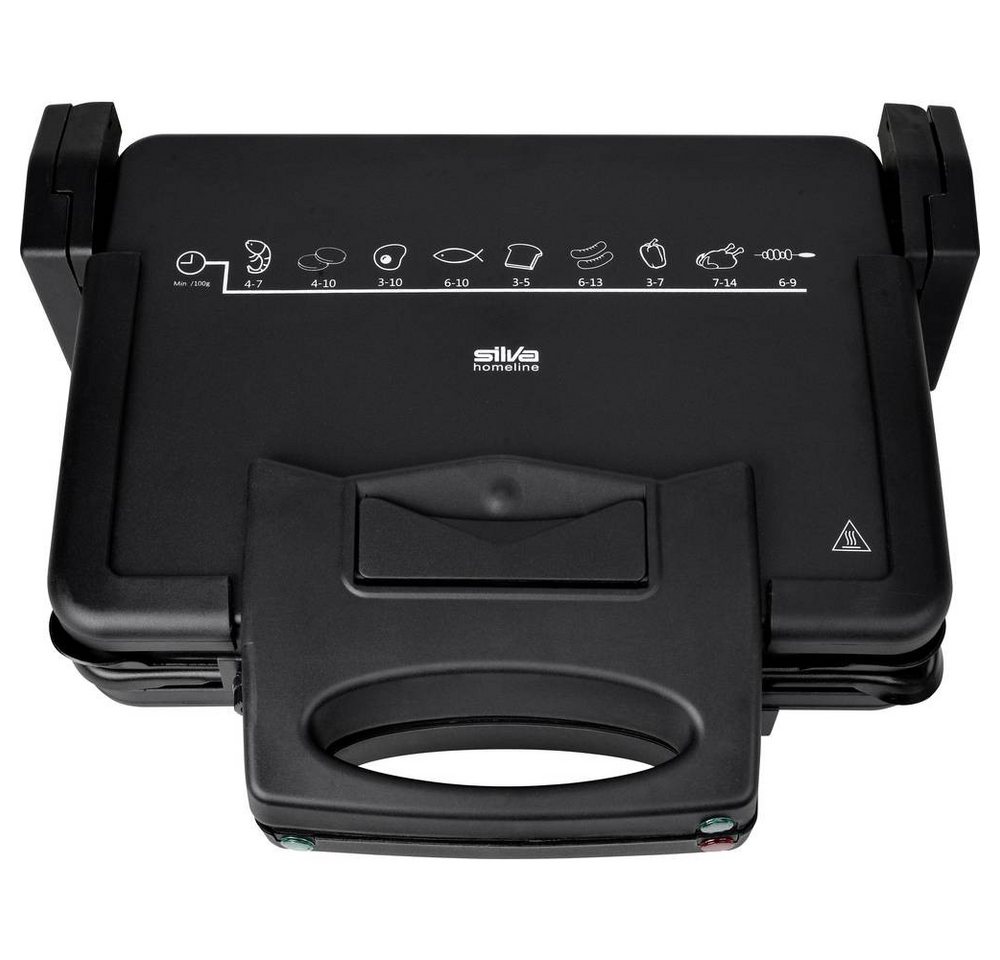 Silva Homeline Fleischhammer Kontaktgrill 420045, Antihaftbeschichtung, klappbar, Kontrollleuchte von Silva Homeline