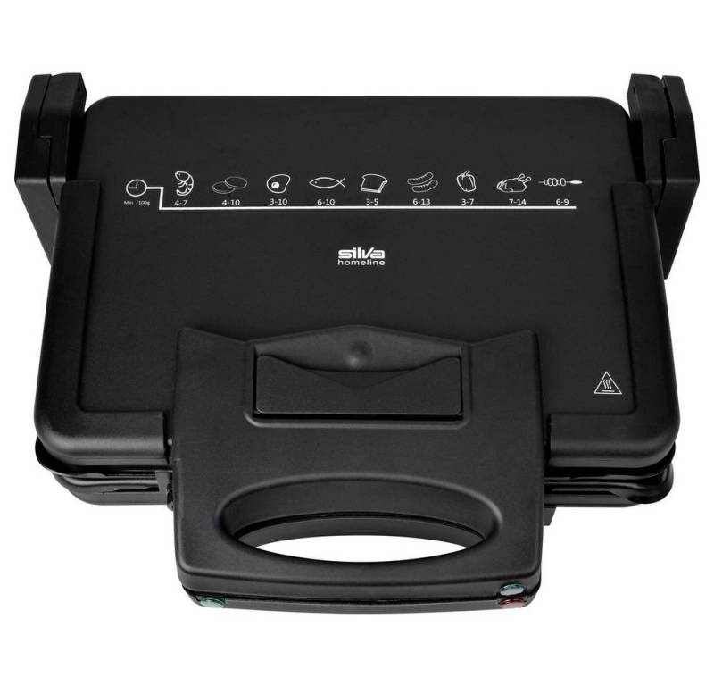 Silva Homeline Fleischhammer Kontaktgrill 420045, Antihaftbeschichtung, klappbar, Kontrollleuchte von Silva Homeline