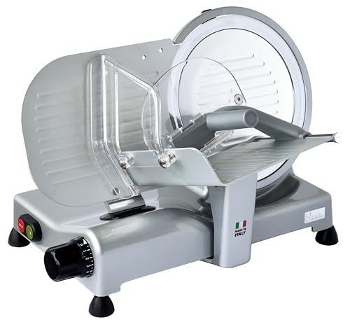 BIKITCHEN AS 2500 Profi Aufschnittmaschine 25 cm, abnehmbare Schleifvorrichtung, silber von Silva Schneider