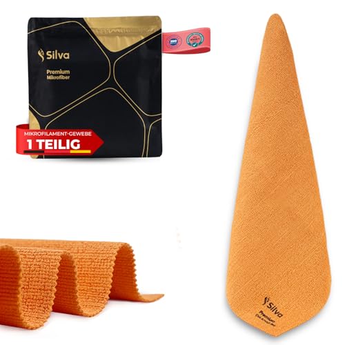 Silva Premium Qualität Mikrofasertücher | Streifenfreie Fensterputztücher | Reinigungstücher für Küchen, Fenster, Autos | Verdicktes Magisches Reinigungstuch Orange Silva Premium Qualität Mikrofasertücher | Streifenfreie Fensterputztücher | Reinigungstücher für Küchen, Fenster, Autos | Verdicktes Magisches Reinigungstuch Orange von Silva
