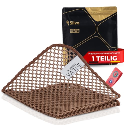Silva Teigreinigungstuch – Antibakteriell getestet & Kratzfrei – Spültuch & Geschirrtuch – Hygienisch, Wiederverwendbar & Langlebig – Für Küche, Töpfe & Pfannen von Silva