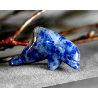 Geschnitzte Blaue Sodalith Edelstein Flasche Nase Delfin Animal Spirit Totem Fetisch Figur 9191 von Silvagem