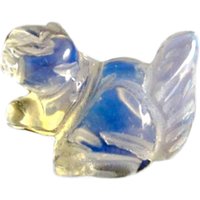 Miniatur Hand Geschnitzt Opalite Eichhörnchen Tiergeist Figurine Fetisch Totem 9779 von Silvagem
