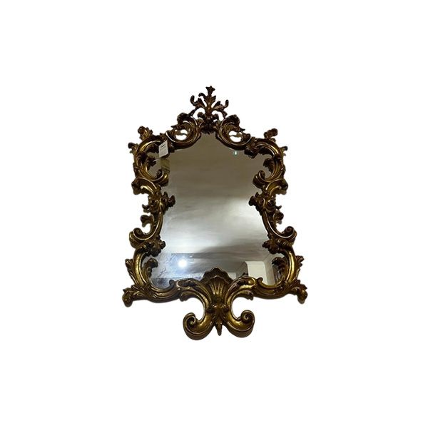 Massiver Holzspiegel Gold mit Intarsien, Silvano Grifoni von Silvano Grifoni
