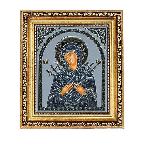 Silver Axion Orthodoxe Ikone (Gottesmutter der Sieben Pfeile/Божия Матерь Семистрельная) von Silver Axion