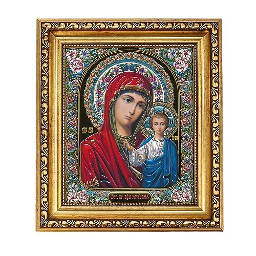 Silver Axion Orthodoxe Ikone (Gottesmutter von Kasan/Божия Матерь «Казанская») - Plakette - Religiöse Kunst - Ikone - Wohnzimmer von Silver Axion