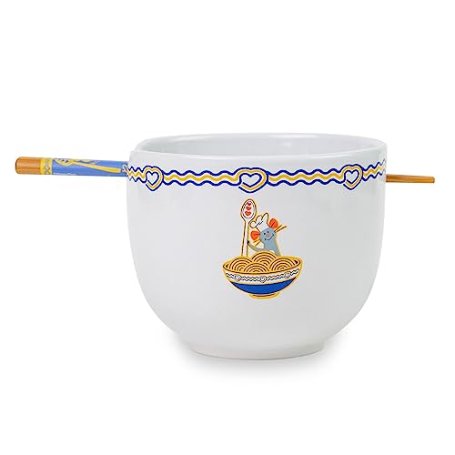 Disney Pixar Ratatouille Keramik Ramen Geschirr-Set | inkl. 590 ml Nudelschale und Essstäbchen aus Holz von Silver Buffalo