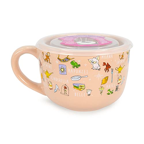 Disney Princess Keramik-Suppentasse mit belüftetem Deckel, fasst 680 ml von Silver Buffalo
