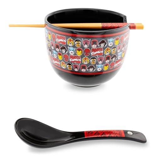 Marvel Comics Superheroes Ramen-Schüssel mit Essstäbchen und Löffel, 590 ml von Marvel