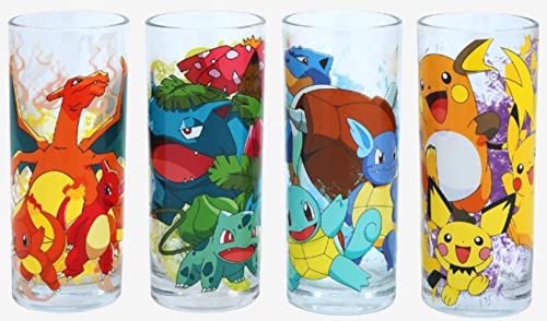 Pokemon Starter Evolutions Glaswaren-Set, 4 Gläser, 284 ml von Silver Buffalo