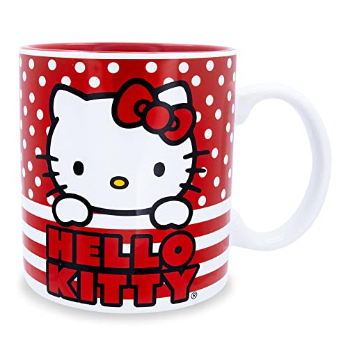 Sanrio Hello Kitty Keramiktasse mit Punkten und Streifen, Fassungsvermögen: 590 ml von Silver Buffalo