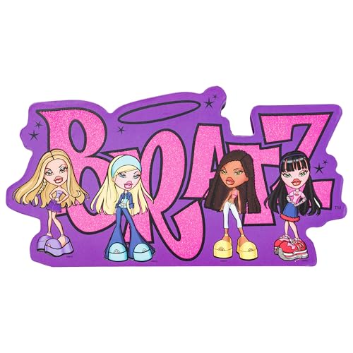 Silver Buffalo Bratz Wandschild mit Figuren und Logo, glitzernd, groß, gestanzt, MDF-Box Silver Buffalo Bratz Wandschild mit Figuren und Logo, glitzernd, groß, gestanzt, MDF-Box von Silver Buffalo