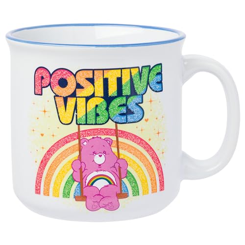 Silver Buffalo Care Bears Positive Vibes Keramiktasse mit Glitzer, Camper, 590 ml von Silver Buffalo