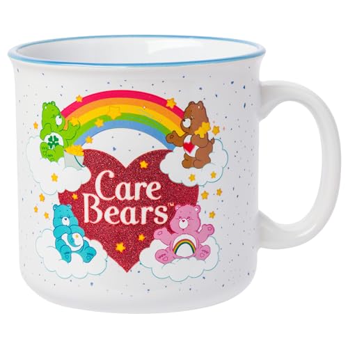 Silver Buffalo Care Bears Rainbow Heart Logo Keramik Camper Tasse, 590 ml von Silver Buffalo