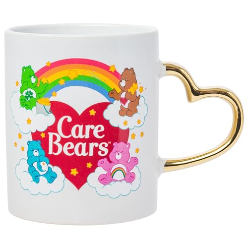 Silver Buffalo Care Bears Regenbogen-Tasse mit geformtem Herzgriff, mit Schlafenszeit-Bär, Glücksbär, Cheer-Bär und zartem Herzbär, 400 ml Silver Buffalo Care Bears Regenbogen-Tasse mit geformtem Herzgriff, mit Schlafenszeit-Bär, Glücksbär, Cheer-Bär und zartem Herzbär, 400 ml von Silver Buffalo