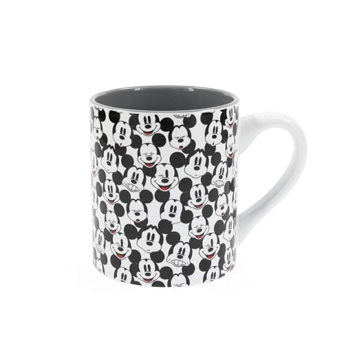 Silver Buffalo DL9132 Disney Mickey Mouse Tasse, Keramik, 400 ml, Weiß und Schwarz von Silver Buffalo