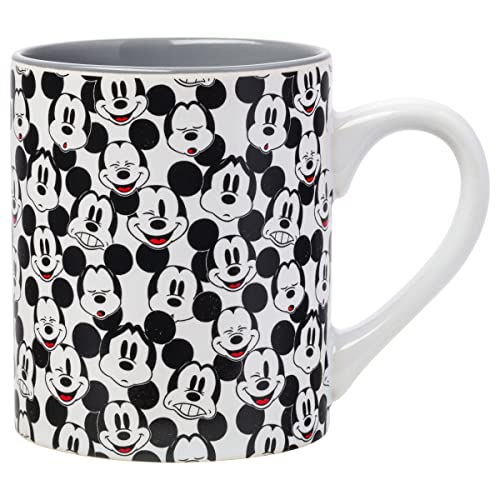 Silver Buffalo DL9132 Disney Mickey Mouse Tasse, Keramik, 400 ml, Weiß und Schwarz von Silver Buffalo