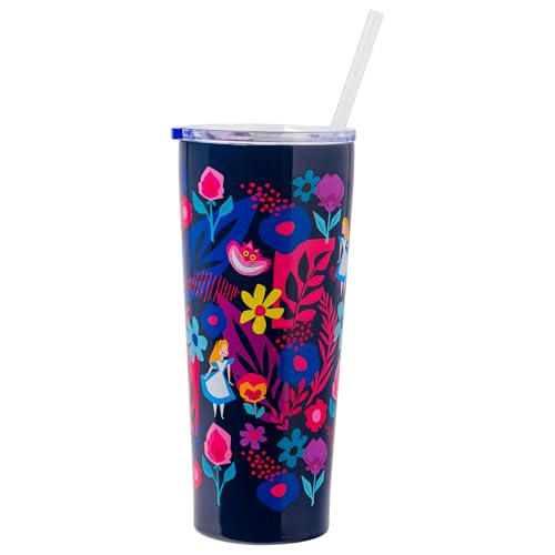 Silver Buffalo Disney Alice im Wunderland doppelwandiger Edelstahlbecher mit Strohhalm, 625 ml, mehrfarbig Silver Buffalo Disney Alice im Wunderland doppelwandiger Edelstahlbecher mit Strohhalm, 625 ml, mehrfarbig von Silver Buffalo