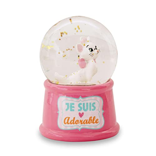 Silver Buffalo Disney Aristocats Marie Je Suis Schneekugel mit Leuchten, Rosa, 55 mm von Silver Buffalo