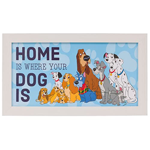Silver Buffalo Disney Classics Wandkunst, gerahmt, mitteldichte Faserplatte Home Is Where Your Dog Is von Silver Buffalo