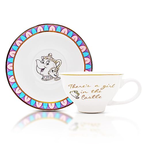 Silver Buffalo Disney Die Schöne und das Biest Chip Girl in The Castle Folie 340 ml Keramik Teetasse und Untertasse, mehrfarbig (DP16013NF) von Silver Buffalo