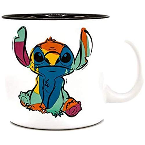 Silver Buffalo Disney Lilo and Stitch Ohana Kaffeebecher aus Keramik, bunt, abstrakt, 590 ml von Silver Buffalo