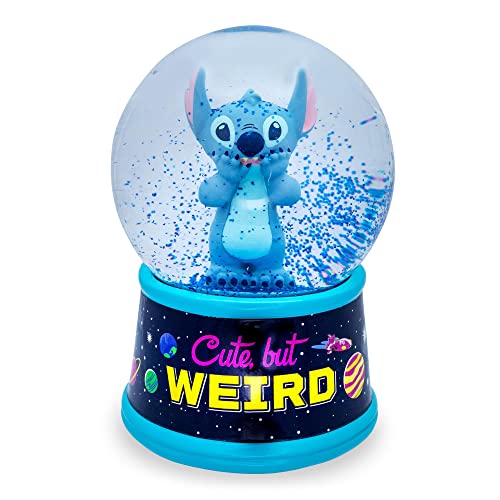 Silver Buffalo Disney Lilo & Stitch Niedliche, aber seltsame beleuchtete Schneekugel mit wirbelndem Glitzer-Ausstellungsstück, 15,2 cm hoch von Silver Buffalo