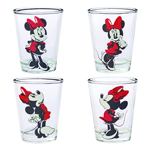 Silver Buffalo Disney Minnie Mouse Poses Mini-Gläser, 42,5 ml, 4 Stück Silver Buffalo Disney Minnie Mouse Poses Mini-Gläser, 42,5 ml, 4 Stück von Silver Buffalo