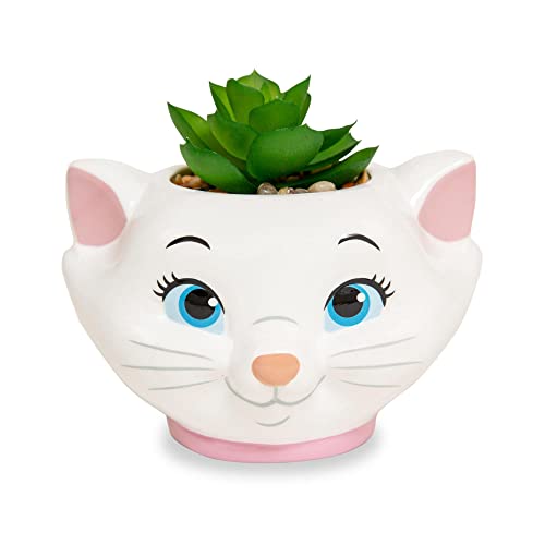 Silver Buffalo Disney The Aristocats Marie Mini-Pflanzgefäß mit künstlichen Sukkulenten, 10,2 cm von Silver Buffalo