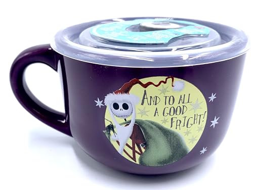 Silver Buffalo Disney The Nightmare Before Santa Jack – And To All A Good Frieght – Suppentasse mit belüftetem Deckel, Schüssel für Eis, Müsli, Getränke, 680 ml von Silver Buffalo