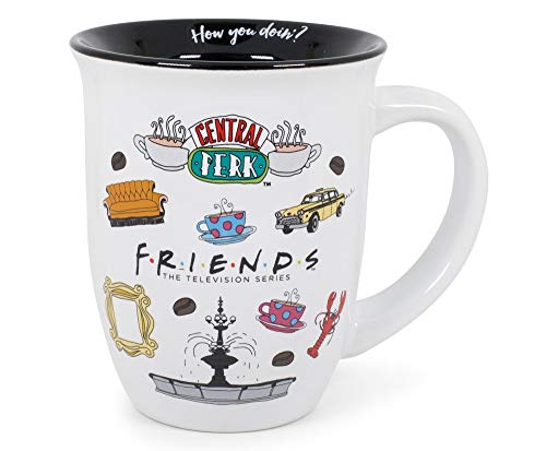 Silver Buffalo FRD3213K Tasse mit Aufschrift "Friends Logo", breiter Rand, Keramik, Weiß von Silver Buffalo