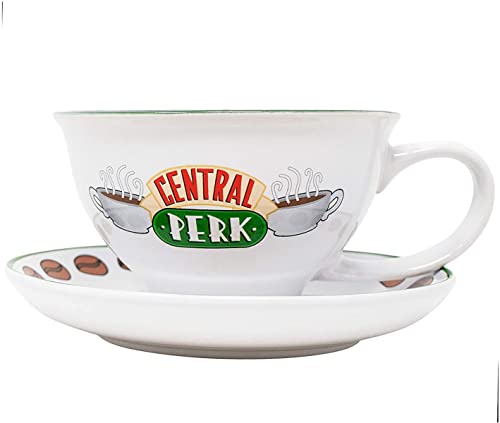 Silver Buffalo Friends Central Perk Logo Keramik-Teetasse und Untertasse, 340 ml von Silver Buffalo