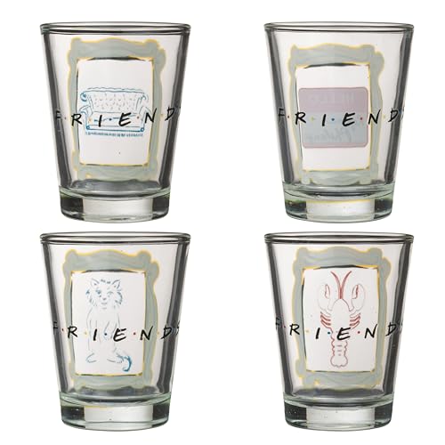 Silver Buffalo Friends Iconic Icons Mini-Gläser, gelber Rahmen, 42,5 ml von Silver Buffalo