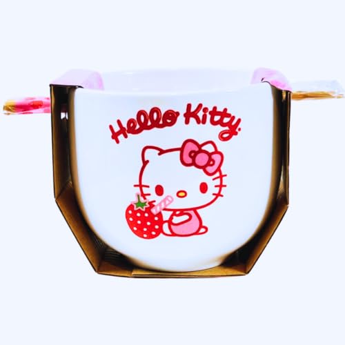 Silver Buffalo Hello Kitty Schüssel mit Essstäbchen, 473 ml von Silver Buffalo