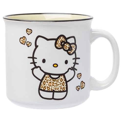 Silver Buffalo Sanrio Hello Kitty Leopard Outfit Keramik Camper Tasse, 590 ml von Silver Buffalo