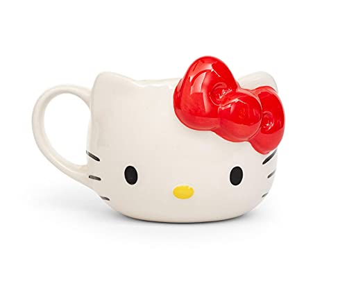 Silver Buffalo KTY2323D Face Ceramic Sculpted Mug Hello Kitty Tasse aus Keramik, 3D-Design, Weiß von Silver Buffalo