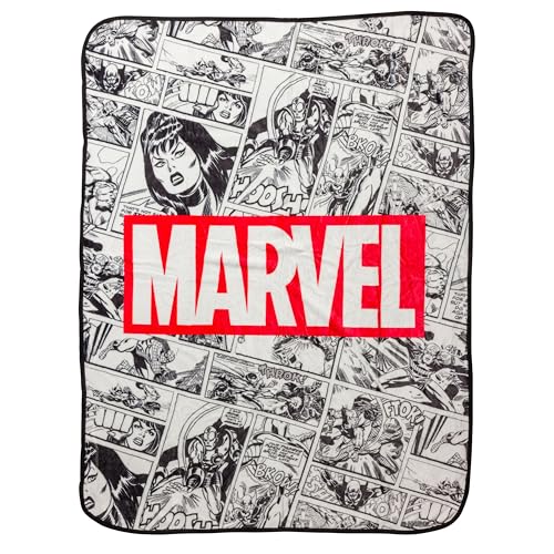 Silver Buffalo Marvel Comics Retro Panel 114,3 x 152,4 cm Raschel Überwurf von Silver Buffalo