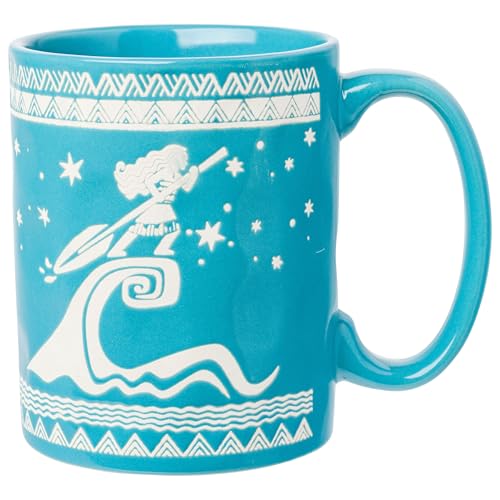 Silver Buffalo Moana Keramiktasse mit Wellenmuster, wachsbeständig, 482 ml von Silver Buffalo