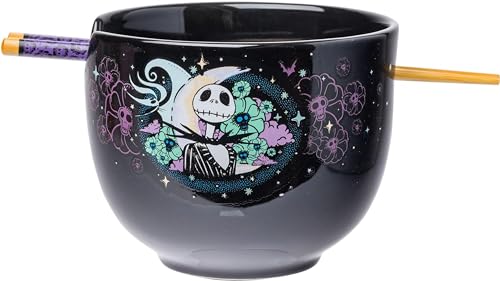 Silver Buffalo Nightmare Before Christmas Starry Night Keramik-Ramenschüssel mit Essstäbchen, 590 ml von Silver Buffalo