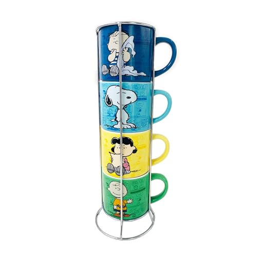 Silver Buffalo Peanuts Comic Strip Keramikbecher-Stapel, 294 ml von Silver Buffalo