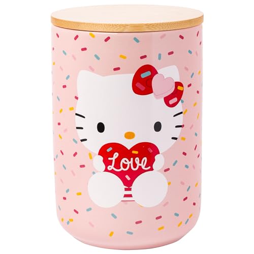 Silver Buffalo Sanrio Hello Kitty Keramikdose mit luftdichtem Bambusdeckel (klein) von Silver Buffalo