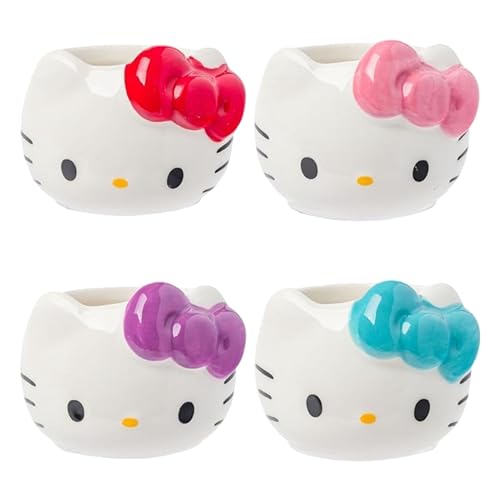 Silver Buffalo Sanrio Hello Kitty Mini-Becher-Set, Keramik, 3D-Form, perfekt als Zucker, Sahne oder Milch, 100 ml, 4 Stück Silver Buffalo Sanrio Hello Kitty Mini-Becher-Set, Keramik, 3D-Form, perfekt als Zucker, Sahne oder Milch, 100 ml, 4 Stück von Silver Buffalo