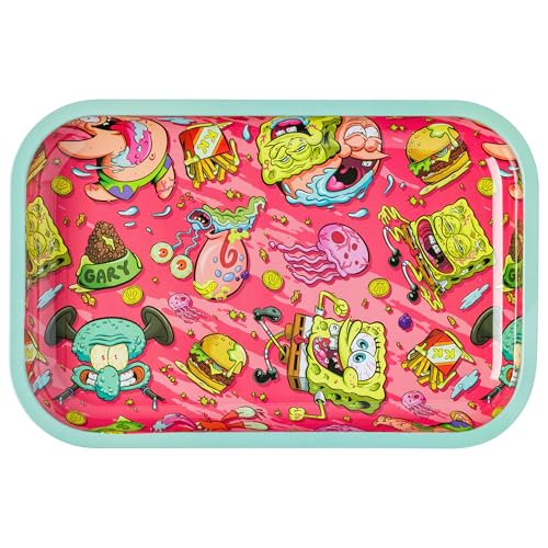 Silver Buffalo Spongebob Krusty Blechtablett mit Symbol- und Charakter-Muster, 28,7 x 18,8 cm von Silver Buffalo